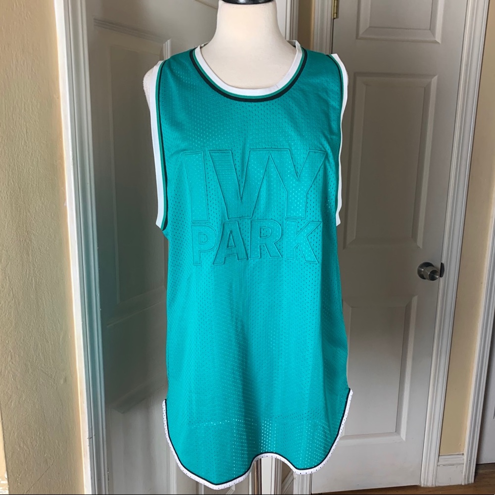Ivy Park Turquoise Logo Mesh Jersey Medium